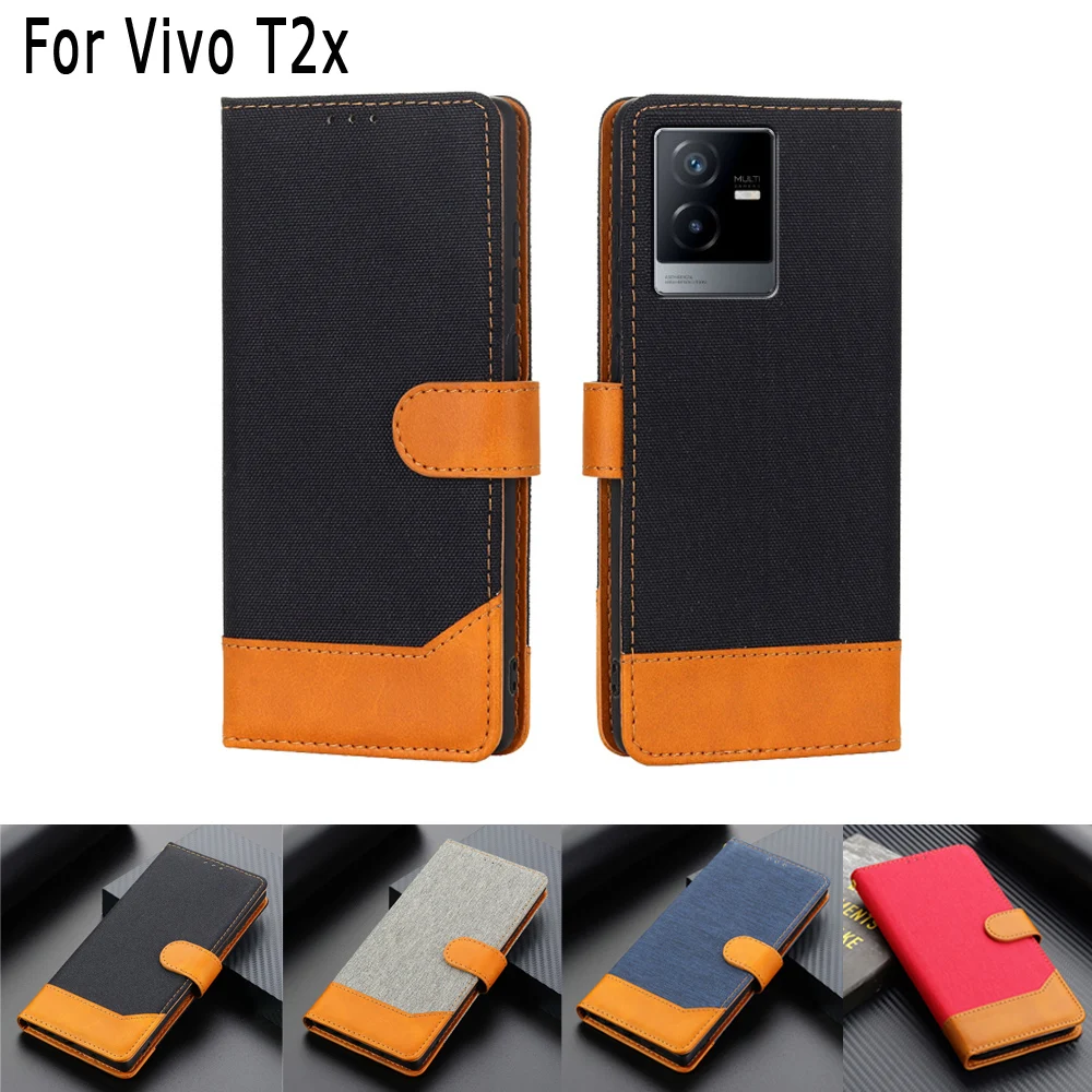 

VivoT2x Leather Flip Wallet Case For Vivo T2x Cover Funda Magnetic Card Phone Protective Book On Vivo T 2 X Case Bag Hoesje Etui