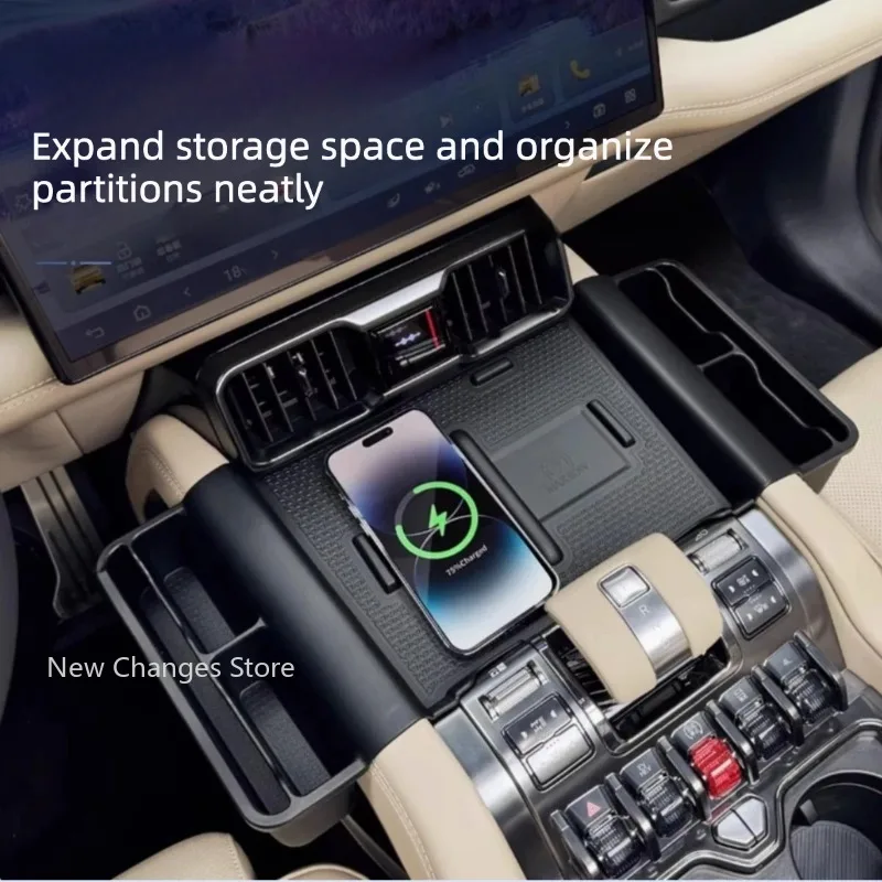 Фото Силиконовый коврик для беспроводной зарядки BYD Denza B8 2025-2026, аксессуар для модификации центрального отсека для хранения в автомобиле №3
