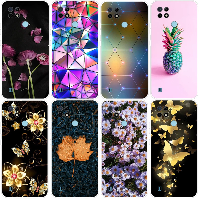 Детали для Realme C21Y C25Y C21 C11 2021 C15, милые Мультяшные Мягкие силиконовые детали для Realme C 21y C21 Y 25Y бампер