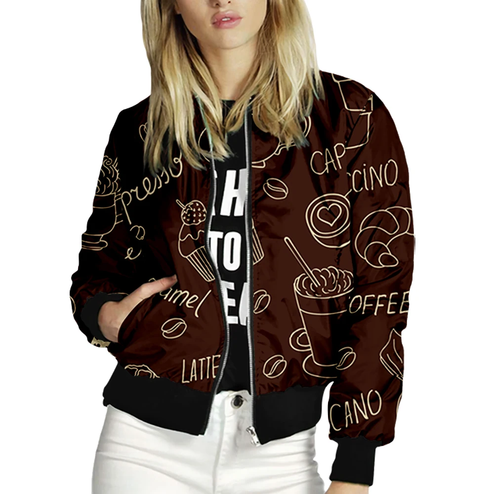 

New Cross-border Women's Afternoon Tea Pattern Print Baseball Wear Collection