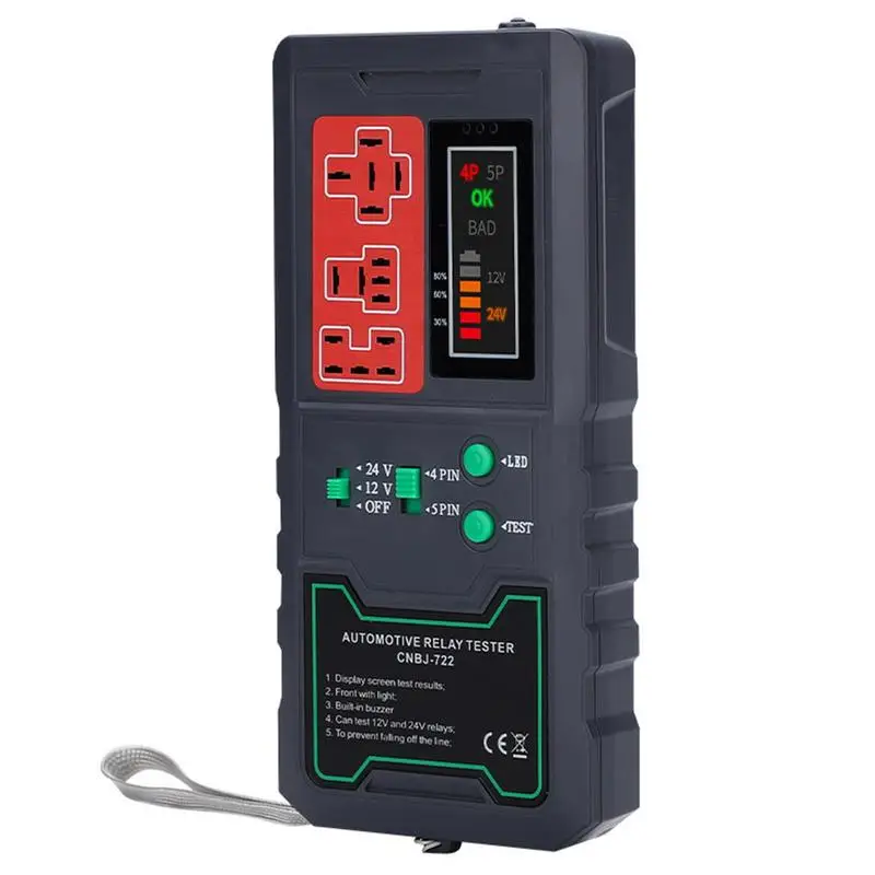 

Автомобильный тестер реле от 12 В до 24 В, тестер цепи автомобиля с электронным экраном, проверка батареи, автомобильный диагностический инст...