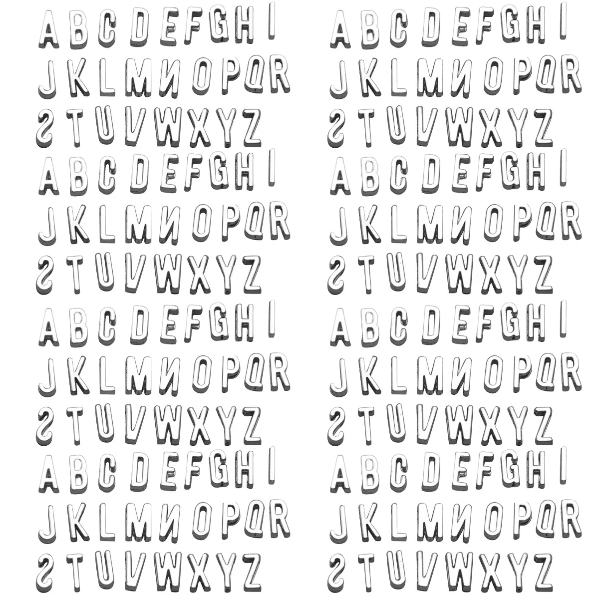 

208 шт., аксессуары для брелоков в виде перфорированных букв