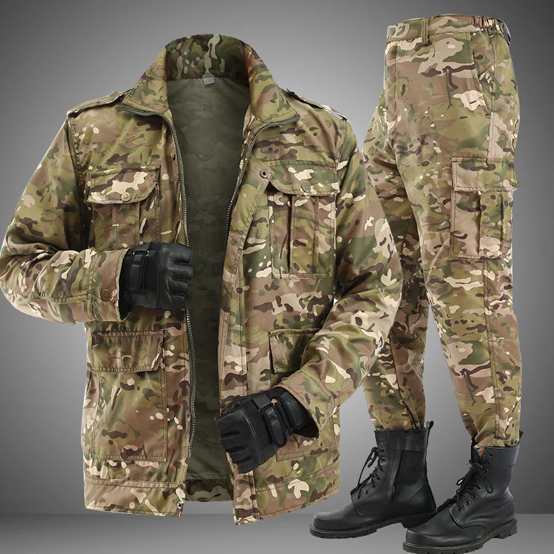 

Рабочая защитная одежда, мужские камуфляжные тактические комплекты, дышащие карго с несколькими карманами, уличная походная форма, военные костюмы
