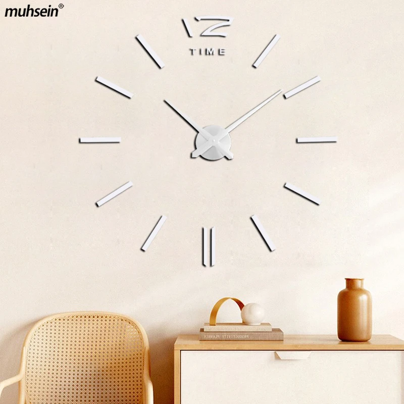 

Muhsein Modern Wall Clock 3D Numerals Clock Large Size DIY Wall Sticker Clock Home Decor Clocks Mute Quartz Watch Free Shipping