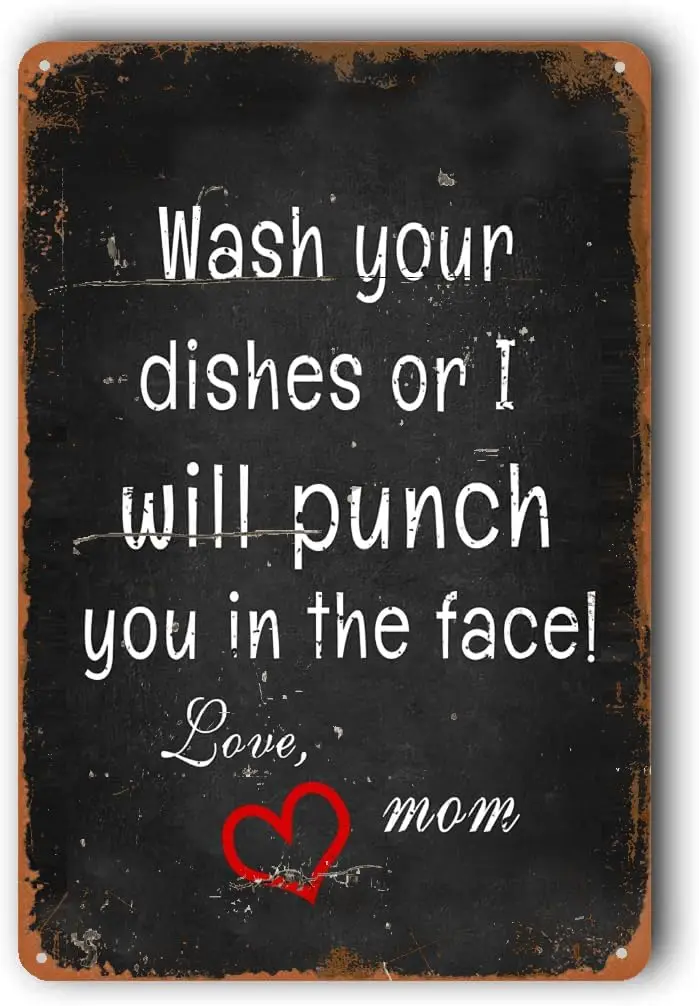 Декор для домашнего офиса Sgns Kitchen Wll Decor кофе Br Wsh Your Dshes Or Punch You n The Fce 8 &quotX12&amp