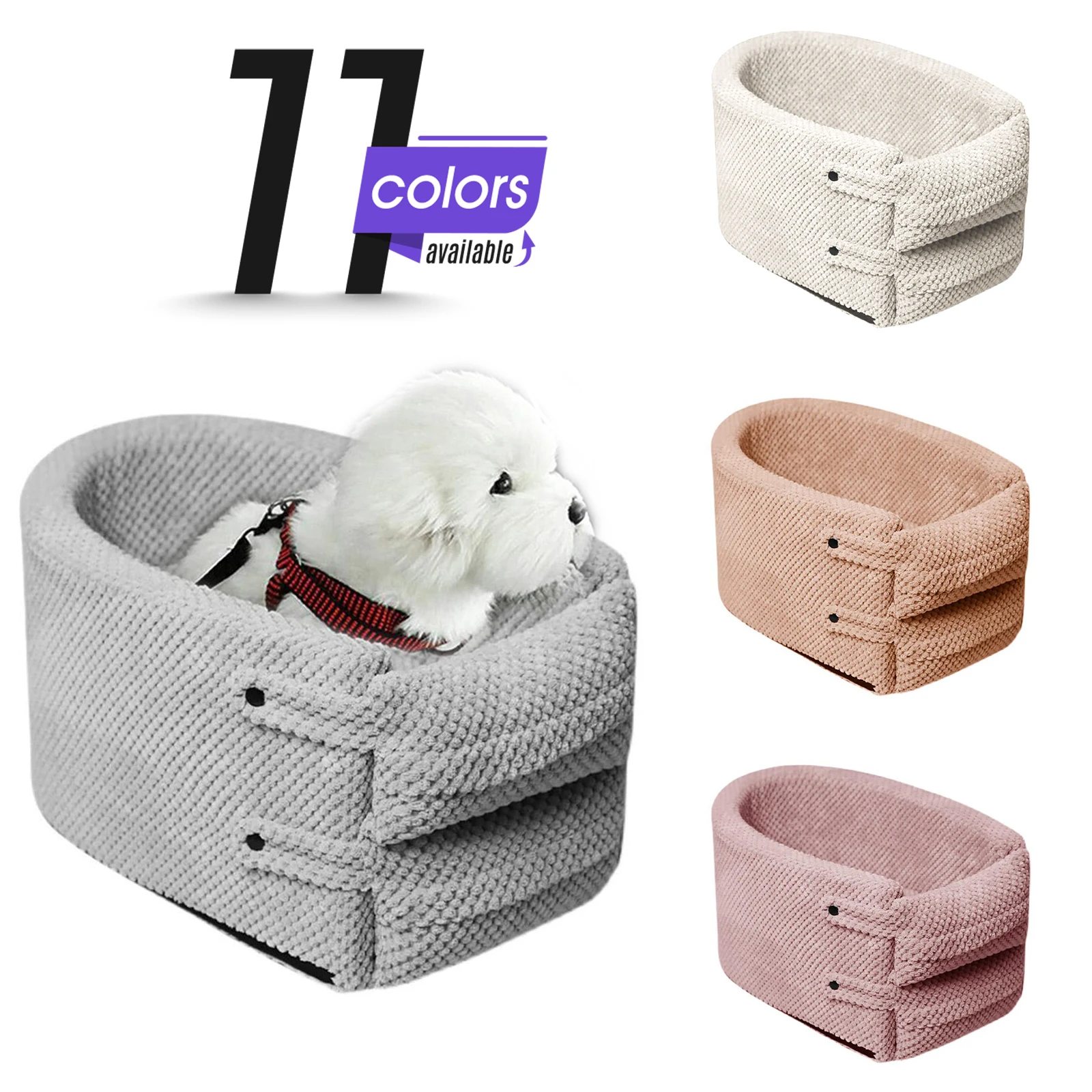 

Pet Car Booster Seat Portable Console Dogs Cats Car Bed Comfortable Pet Armrest Car Seat with Safety Tethers Detachable Travel P