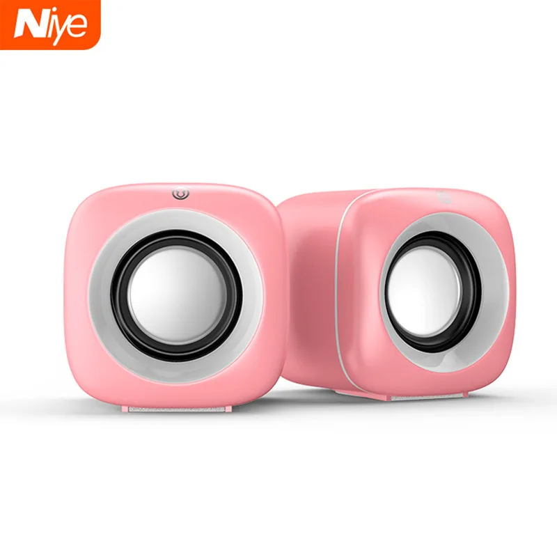 

USB Wired Computer Speakers Pink Laptop Speaker Subwoofer Deep Bass Sound Box Music Player Loudspeaker Haut-parleurs Cute Column