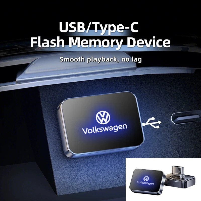 Фото 32 ГБ/64 ГБ мини-автомобильный U-диск вспышки Type-C/USB-накопитель памяти для VW GTI Polo Passat Scirocco Golf Tiguan Jetta T-ROC Touareg T №1