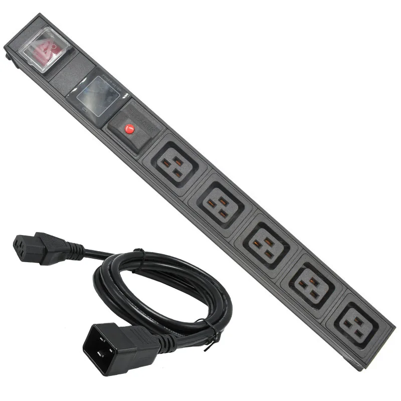 

PDU Power Strip C19 output Multiple SOCKET 5AC socket With current display meter IEC320 C14 port with 16A overload protection