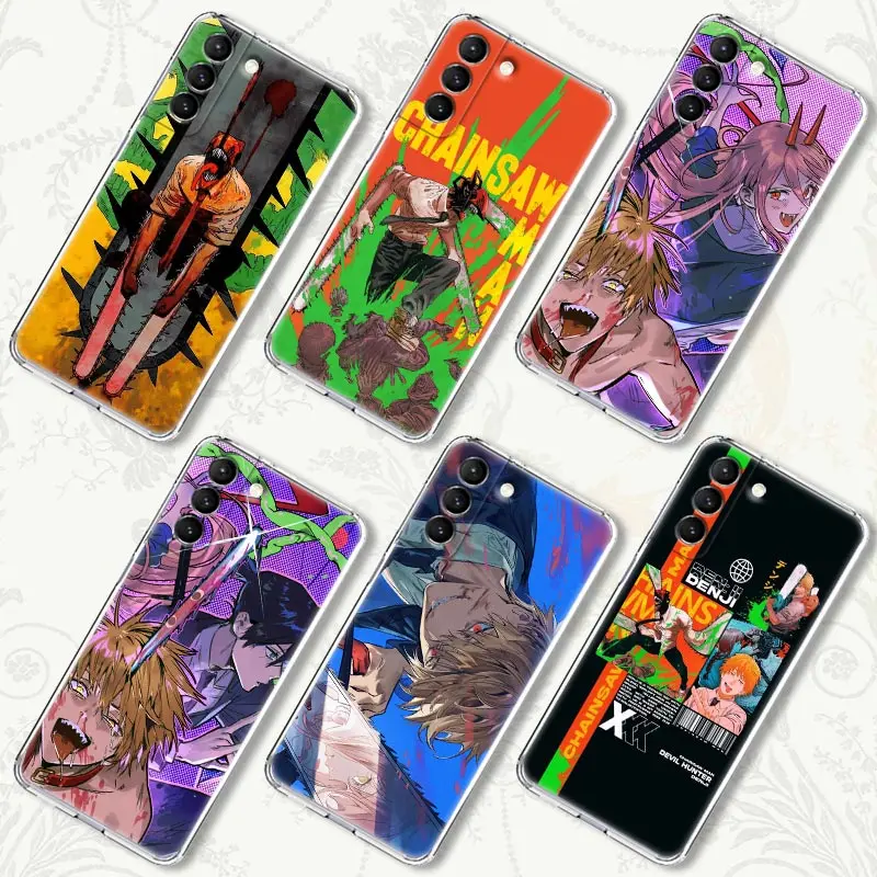 

Cool Chainsaw Man Art Anime Clear Case for Samsung S23Ultra Galaxy S20 S21 FE S23 S22 Ultra 5G S10 S9 Plus Case Soft Phone Cover