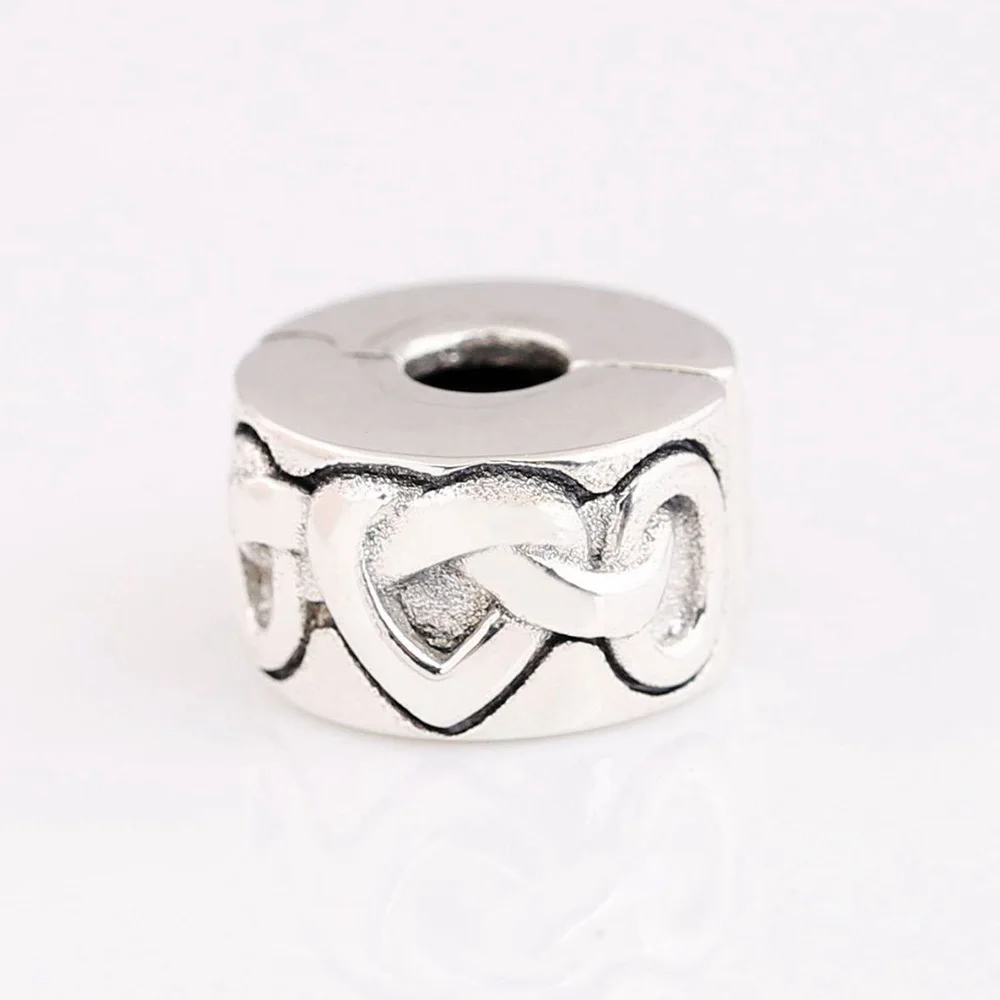 Блестящая дорога сверкающий ряд зажим в виде сердца с узлом шарм подходит для