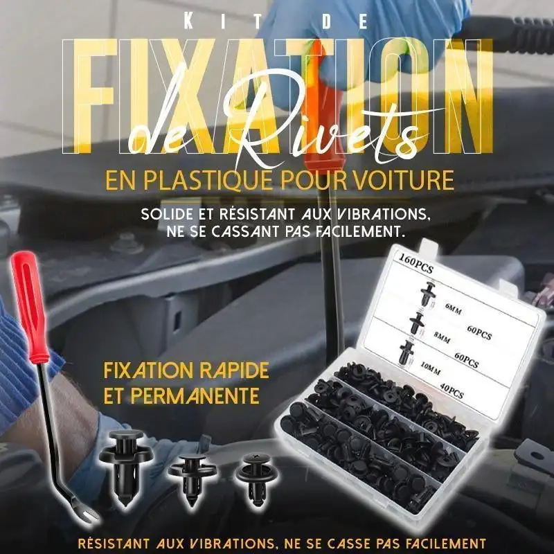 

Push-type Car Retainer Clips Set Rivet Retainer Plastic Car Fastener Clip Auto Bumper Fender Push Type Fixing Clips with Box