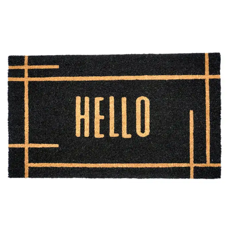 

Modern Black Hello Doormat 17" x 29"