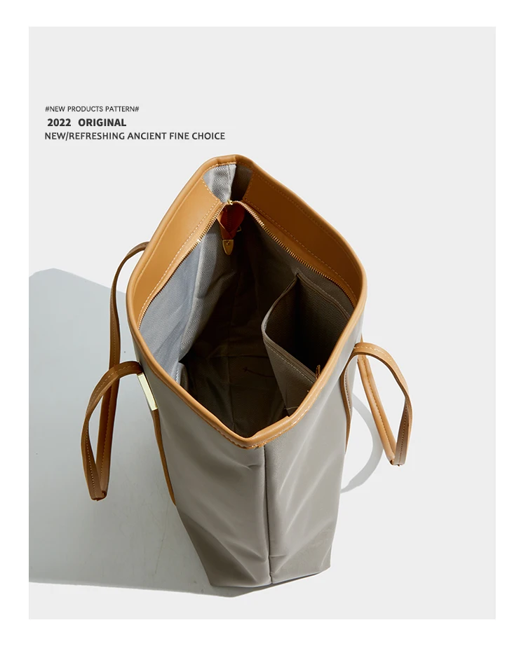 Elmsk 2022 England Fashion Large Capacity Tote Bag Women Office Lady Color Contrast Leather Commuter Bag