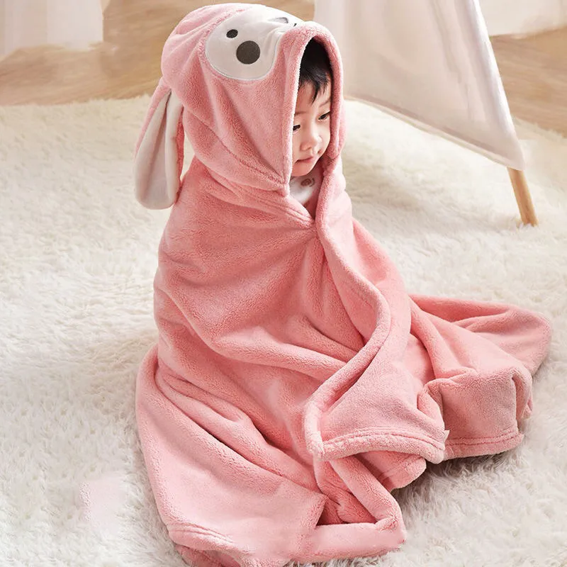 

Children's Bath Towel Coral Fleece Baby Baby Quick-drying Hooded Cloak Bathrobe Beach Cartoon Hooded Children's Soft Bath Towel