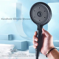 pressurized shower head household hand held silicone shower water saving shower set bathroom accessories three mode water