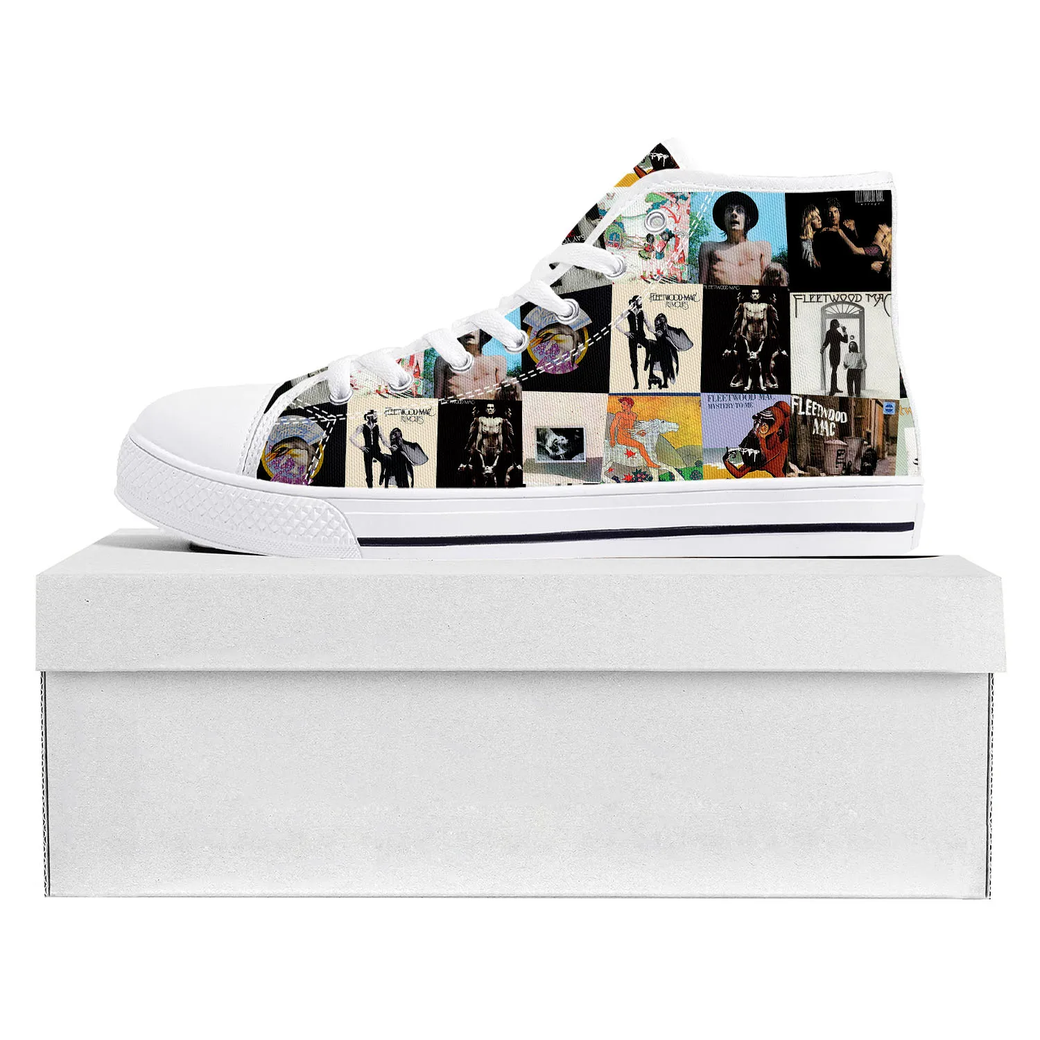 

Fleetwood Mac Pop Rock Band High Top High Quality Sneakers Mens Womens Teenager Canvas Sneaker Couple Shoe Custom Shoe White