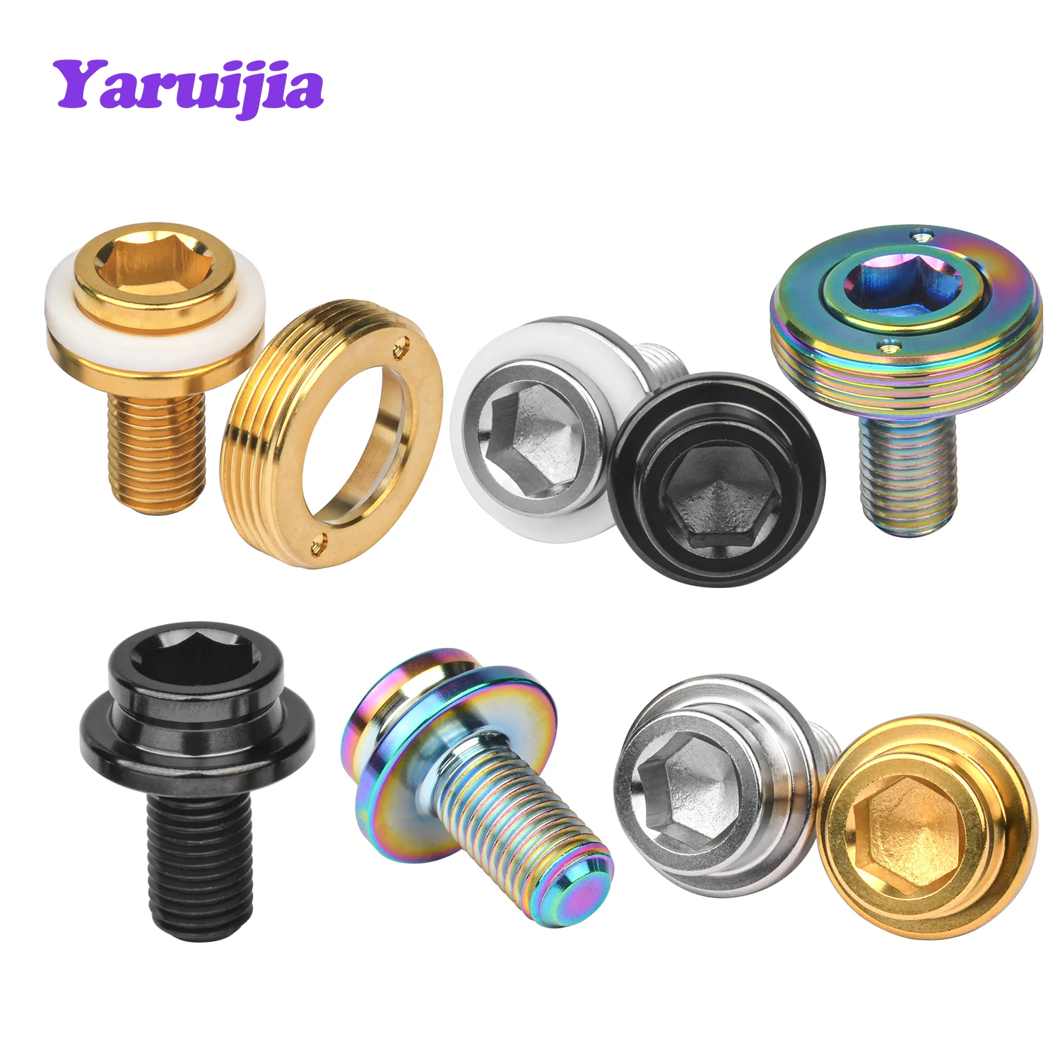 Фото Титановый болт Yaruijia M8X15 мм, квадратные шестигранные винты с защитой от пыли, детали для нижнего кронштейна Pass Brompton Bike Ti №3