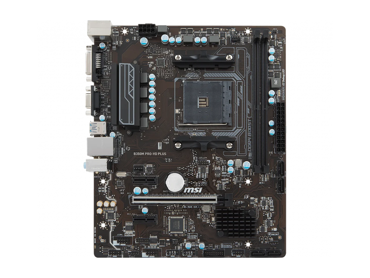 

MSI PRO B350M PRO-VD PLUS AM4 AMD B350 SATA 6Gb/s USB 3.1 Micro ATX AMD Motherboard