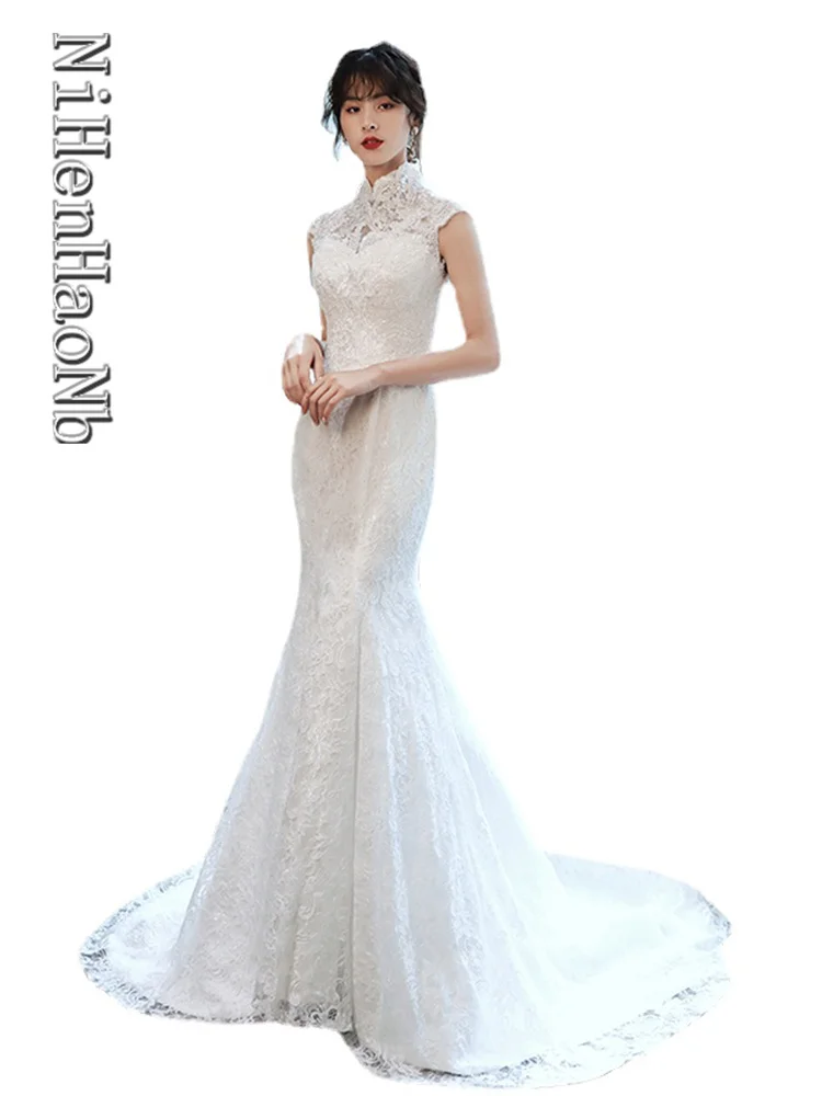 

Beach Bridal Dress Elegant Wedding Bride Mermaid Gown Women Vestido De Noiva