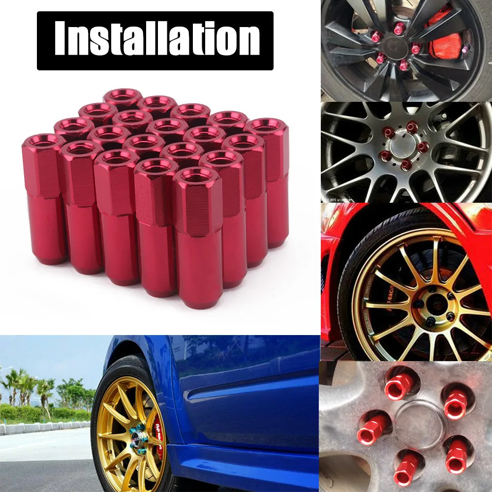 20 шт. черная алюминиевая удлиненная гайка с открытым концом m12x1 5 25 60 мм