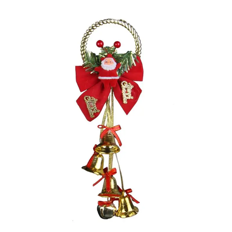 

Рождественские вешалки для двери колокольчиков с бантом для рождественских украшений, украшения