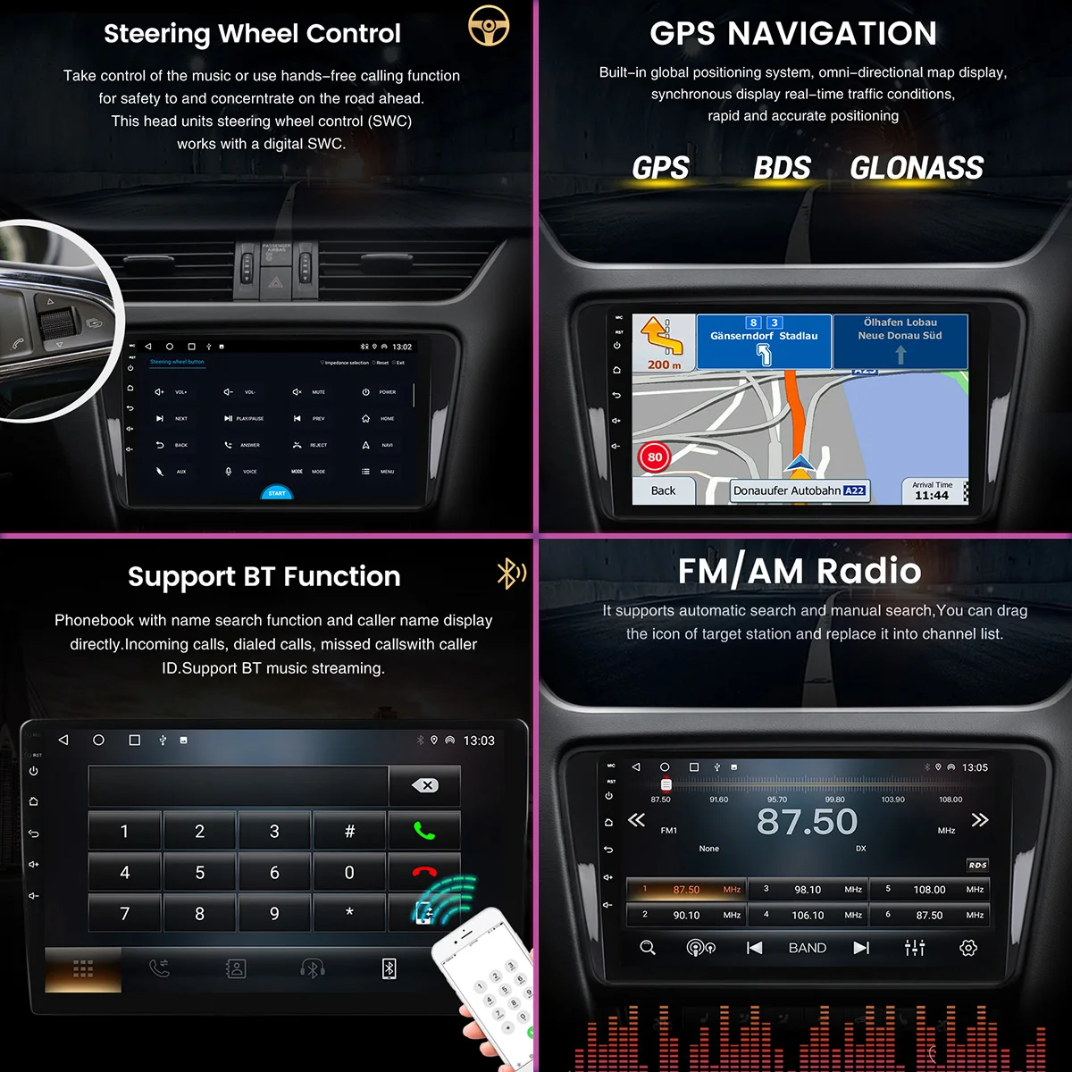 Автомобильный радиоприемник на Android с 7 дюймовым IPS-экраном для VW Volkswagen Beetle 2000-2012