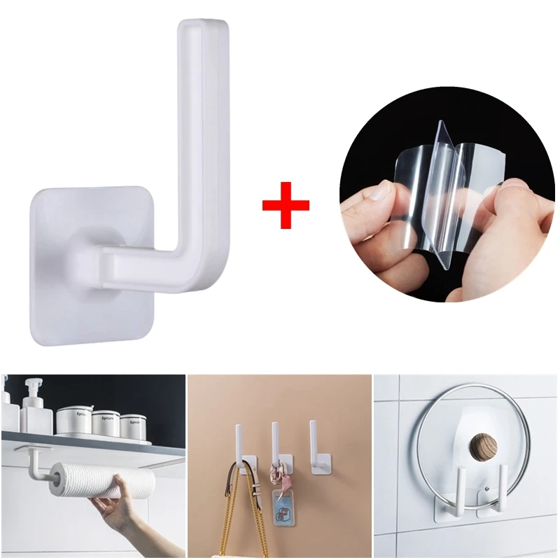 

Новые L-образные дверные крючки, настенная вешалка для одежды, детской одежды, кухонная стойка, рулон держателя туалетной бумаги для ванной ...