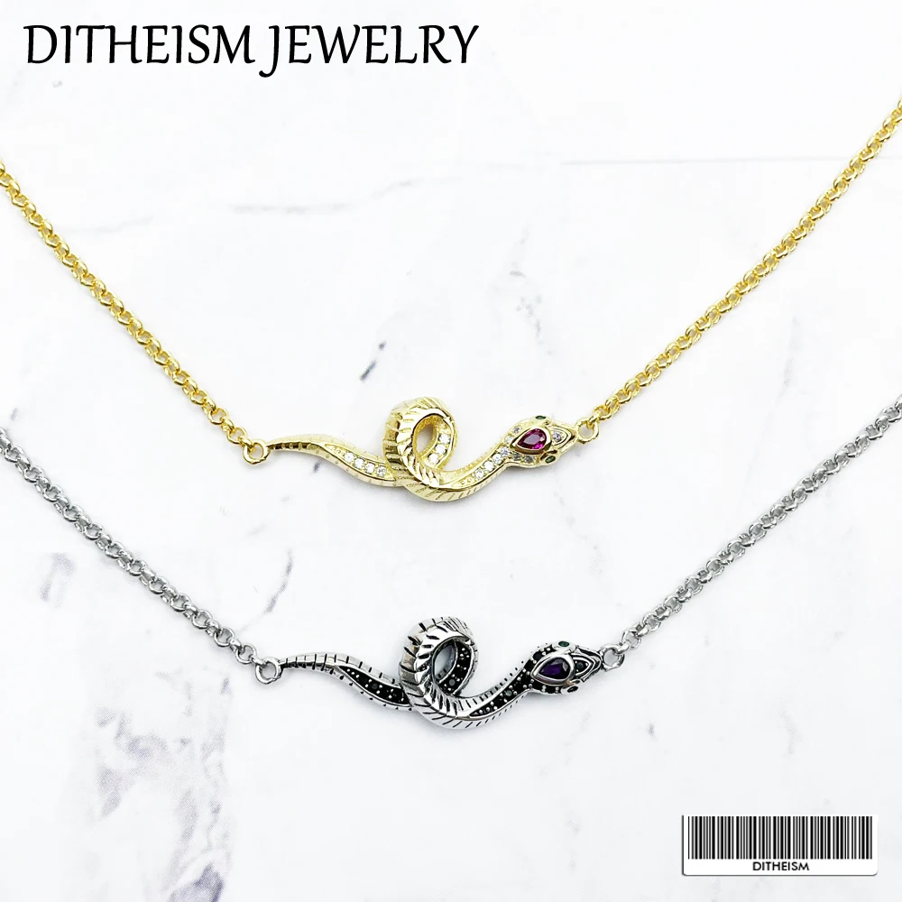 

Bracelets Link Chain Snake 925 Sterling Silver Gloden With High Quality Zirconia Fine Women Jewelry Blessing Lucky Gift For Wife