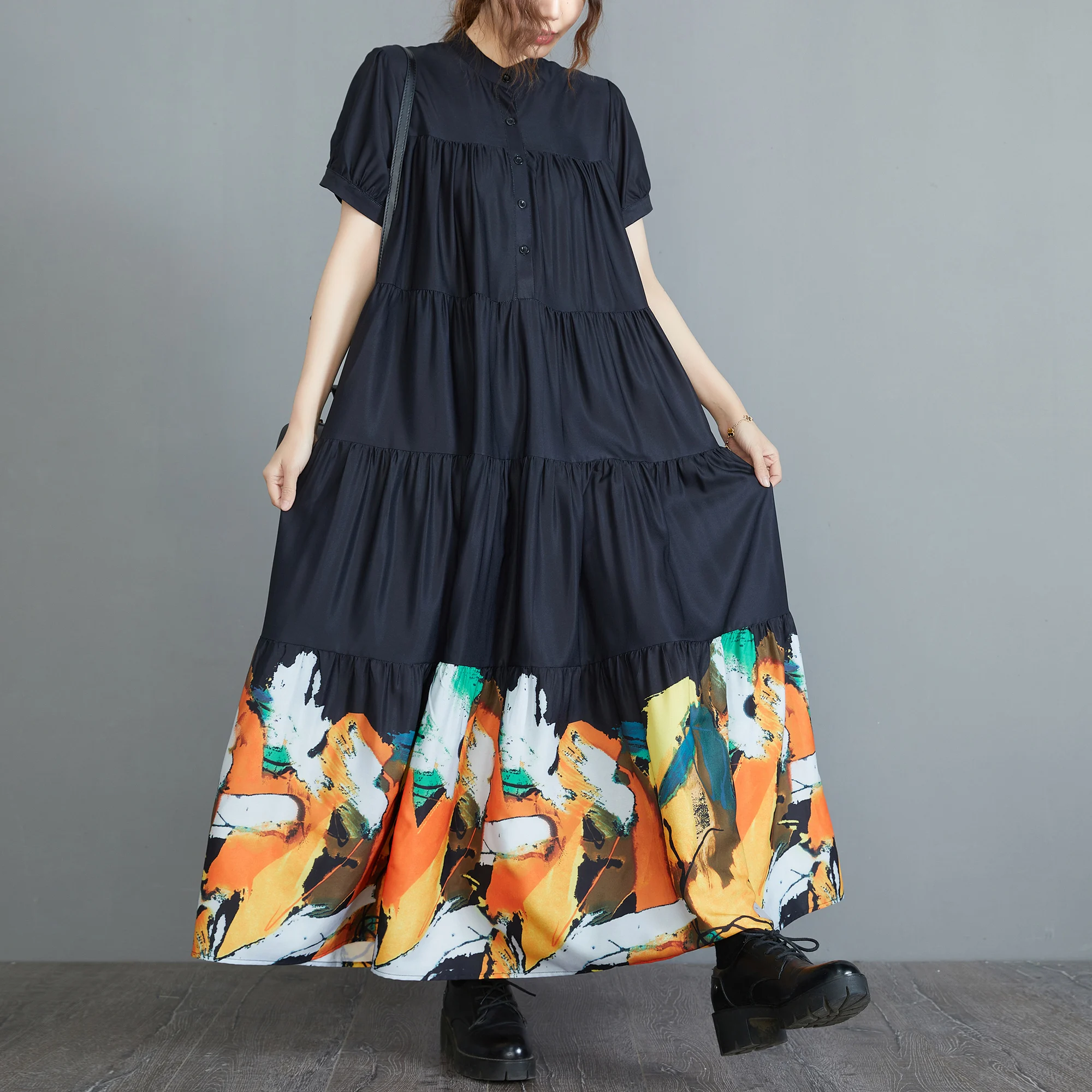 

SuperAen 2022 летнее Новое свободное тонкое женское платье с пышными рукавами в стиле ретро во французском стиле