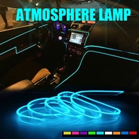 1m2m3m5m neon led car interior lighting strips lights auto led strip garland el wire rope car decoration lamp flexible tube
