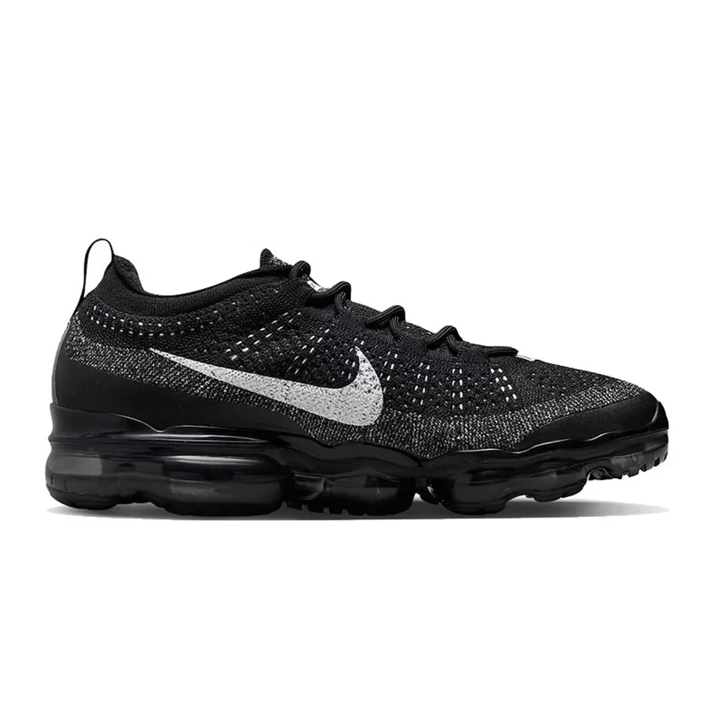 Фото Мужские низкие кроссовки Nike Vapormax Flyknit для повседневного бега - черно-белые, удобные, дышащие, с амортизацией, прочные DV1678-001 №3