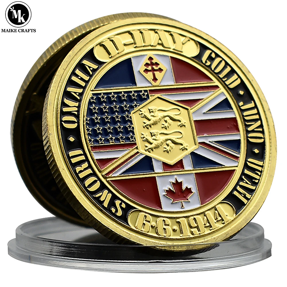 Монета с вызовом посадки Нормандии 1944,6, операция Overlord, военная памятная медаль, коллекционный подарок