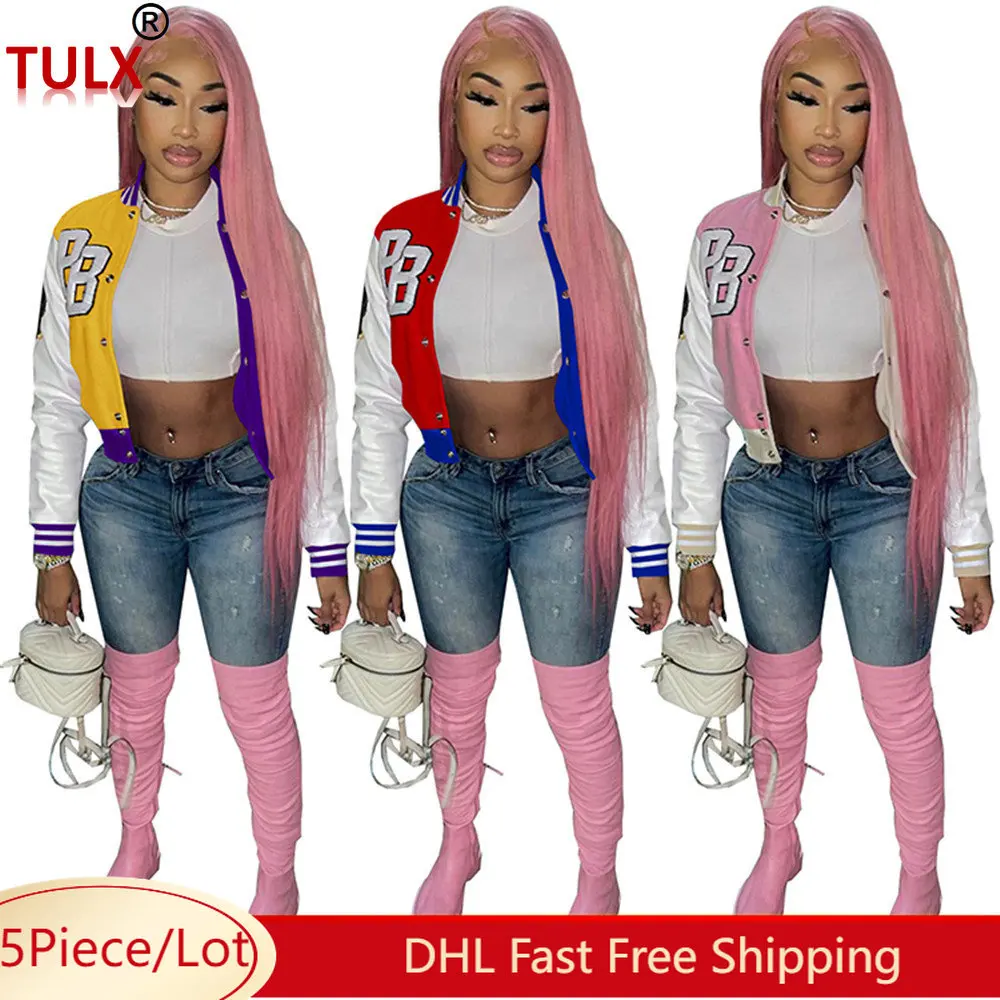 

5 шт., Женская бейсбольная куртка с длинным рукавом, размеры до 8532