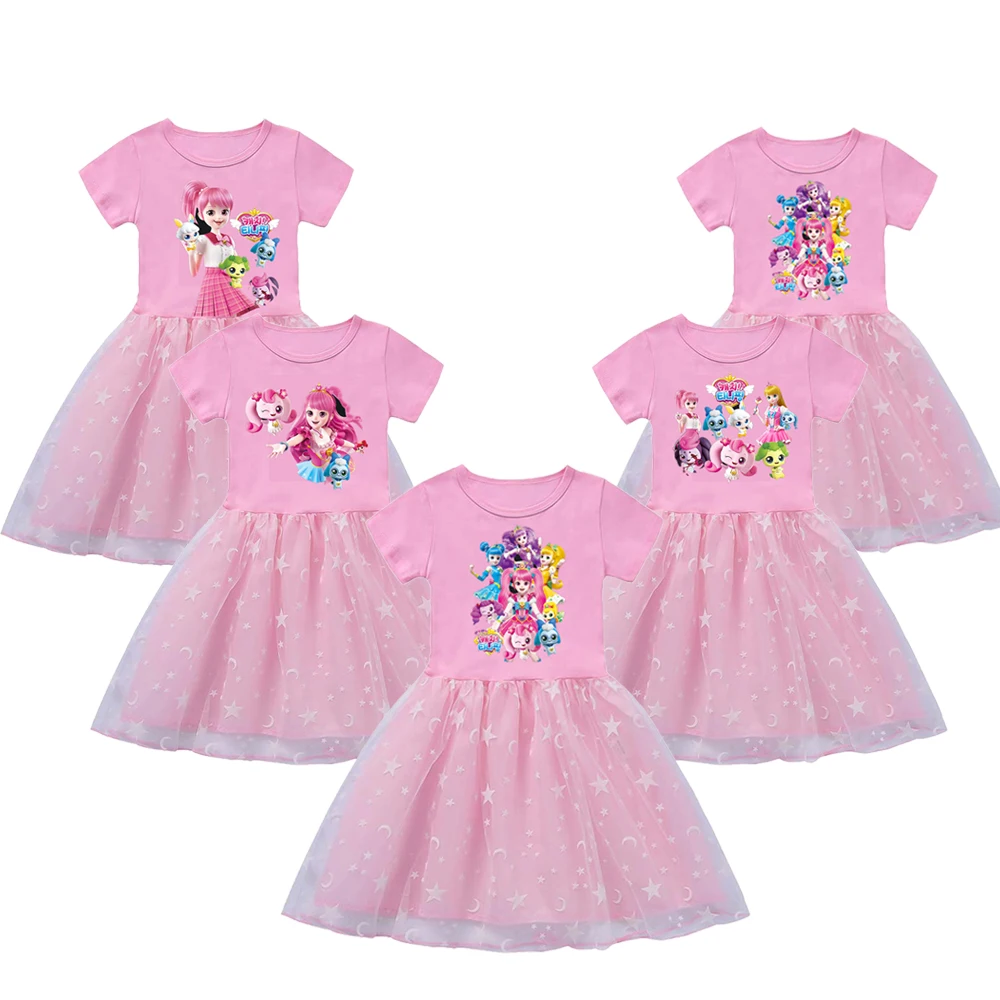 

캐치! 티니핑 Kids Summer Tini Ping Dress Baby Girls Cute Lace Princess Dress Toddler Girls Birthday Wedding Party Princess Vestido