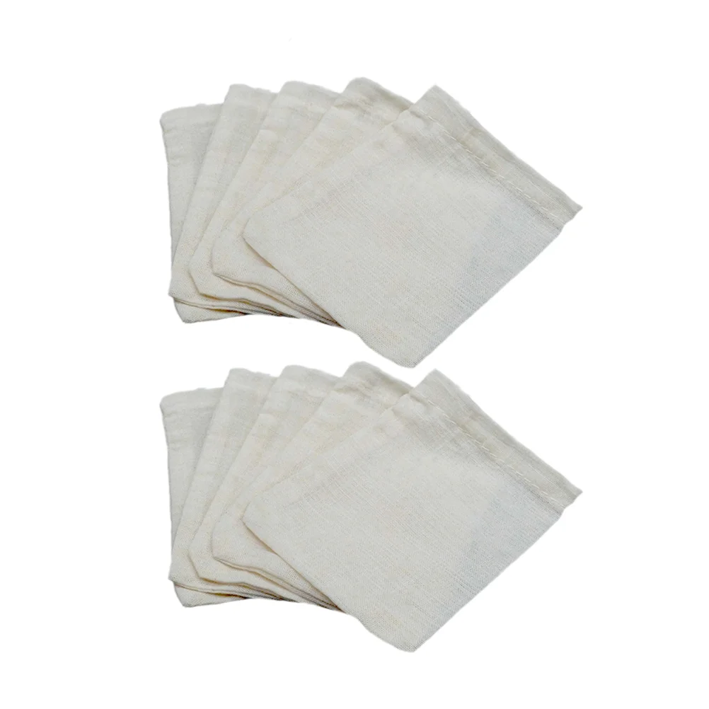 

20PCS Cotton Cloth Tea Bags Drawstring Filter Empty Bag for Loose Leaf Tea Herbs - 6x8cm (White)