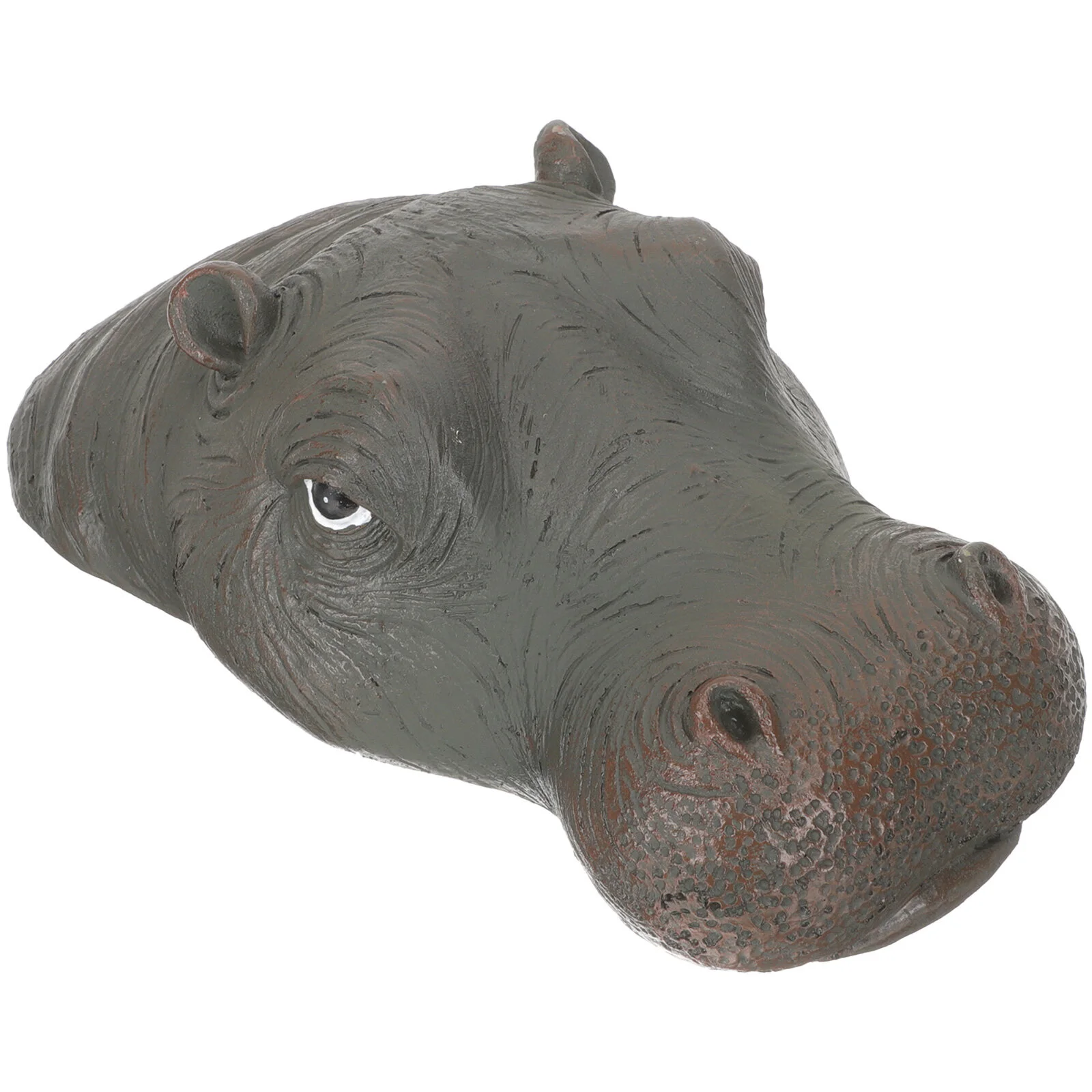 

Hippopotamus Head Statue Pond Floating Decoration Coyote Decoy Resin Water Animal Figurine Craft Lawn Garden