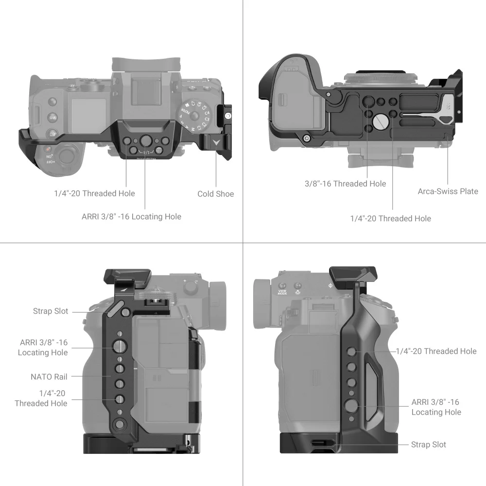 Оригинальная клетка SmallRig Fuji XH2S для фотоаппарата Fujifilm X-H2S Cage с Arca швейцарская