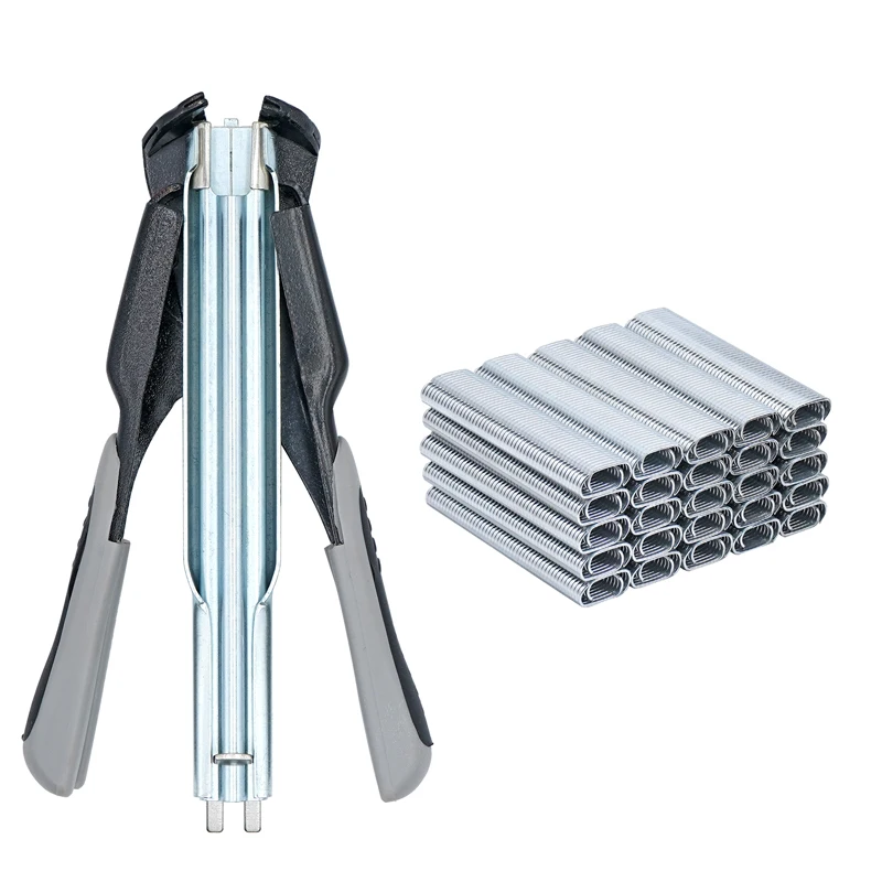 

Hog Ring Plier Tool Animal Cage Installation Clamp C Type Plier and 2500pcs Nail Chicken Mesh Cage Wire Fencing Caged clamp