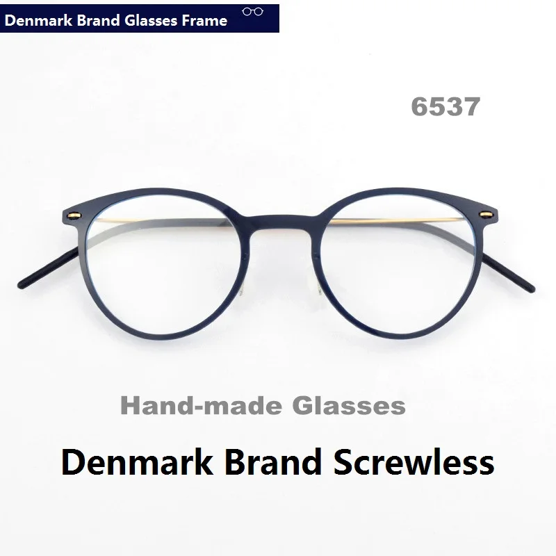 2023 Handmade Denmark Brand Design Ultralight Glasses Frame Men Women Myopia Prescription Round Eyeglasses Oculos 6541 6537 New
