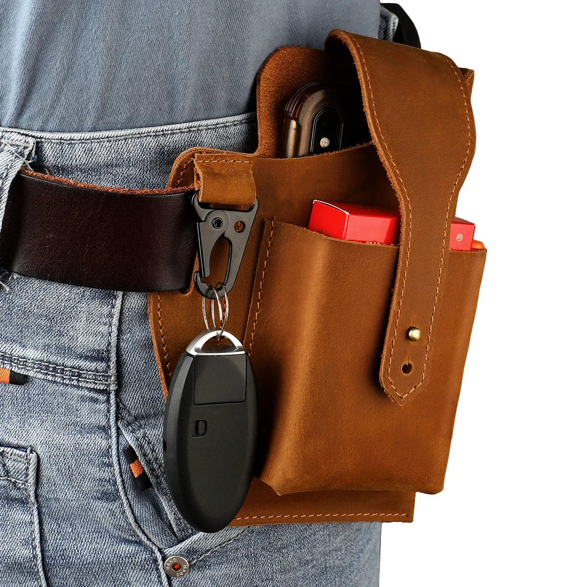 

Man Mobile Bag Phone Leather Cow Sports Waist Outdoor Bag Leather Bag Bag Tactical Bag Waist Men's Male Waist Leather