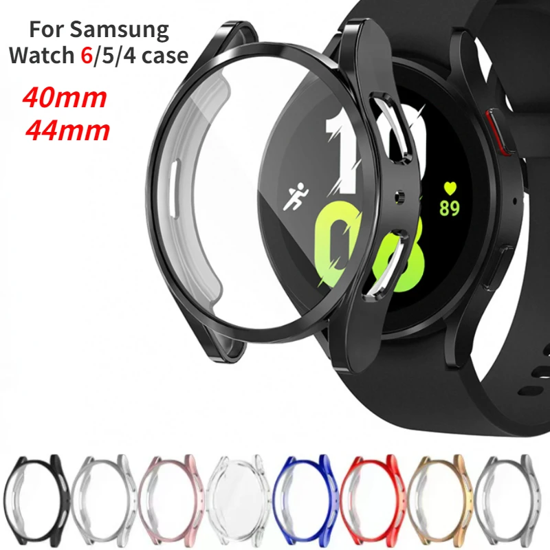 360 Full Protective Case for Samsung Galaxy Watch 6 5 4 Screen Glass Anti-falling Soft Shell Serise Watch 4 5 6 44mm 40mm Cover
