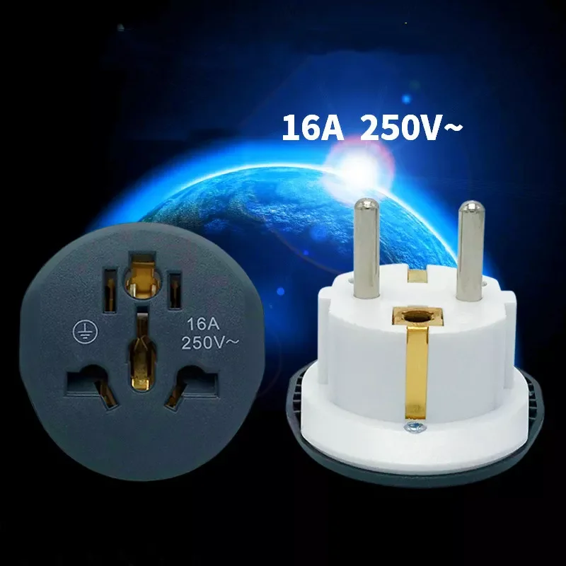 

EU Travel Adapter High Quality Plug Adapter Universal 16A 250V EU Converter 2 Round Socket AU US UK CN To EU AC Wall Socket