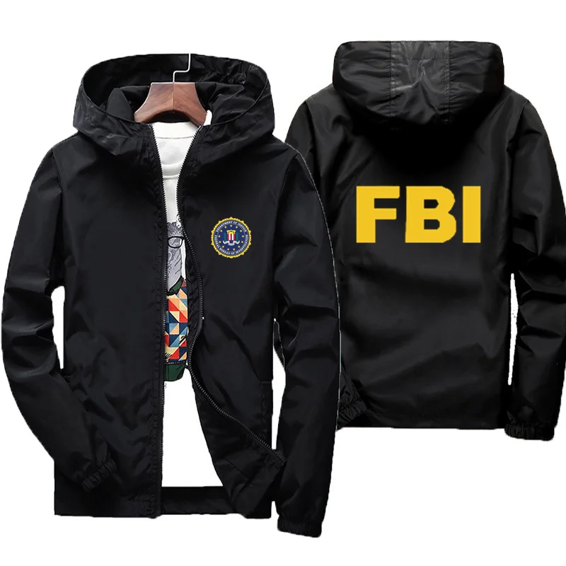 Fashion Zipper Men Women Hoodies Jacket FBI Print Sport Hip Hop Casual Zip Up Unisex Long Sleeve Hoodie Coat Top 7XL
