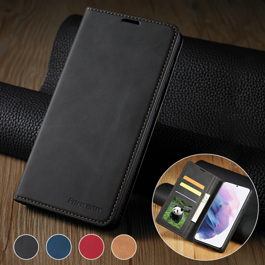 Wallet Magnetic Flip Leather Case For Samsung Galaxy S23 Ultra S22 S21 Plus S20 FE S10 5G S10E S9 Plus S8 S7 Edge Note 10 Lite 9