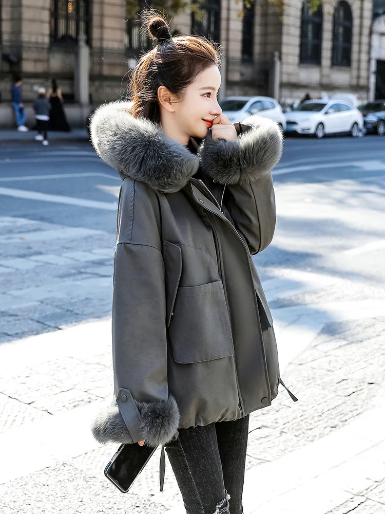 Fleece thickened short pie overcoming women's 2022 new winter explosive cotton coat small cotton jacket cotton jacket coat