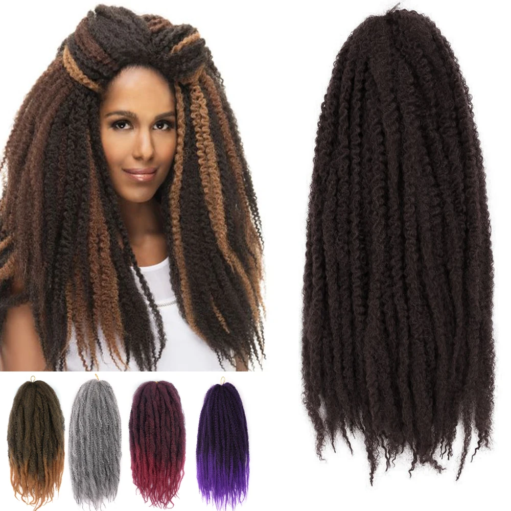 Synthetic Marley Hair for Twists 18 Inch Long Afro Kinky Marley Braids Hair Extension Kanekalon Marley Braiding Hair Twist