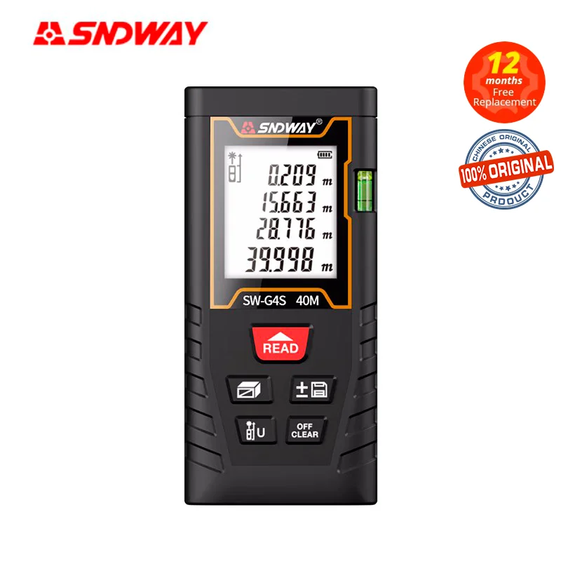 

SNDWAY Laser Rangefinders SW-G4S Laser Distance Meter 40m Digital Range Finder Distance Measuring Tape Tools