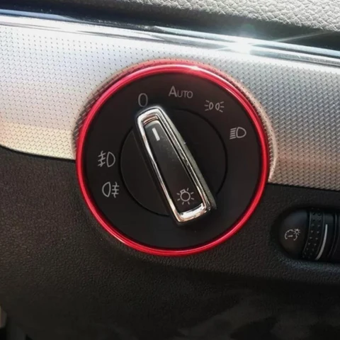 Алюминиевые наклейки на переключатель фар автомобиля, кольцо для VW, Golf MK4, Passat B5, аксессуары для интерьера