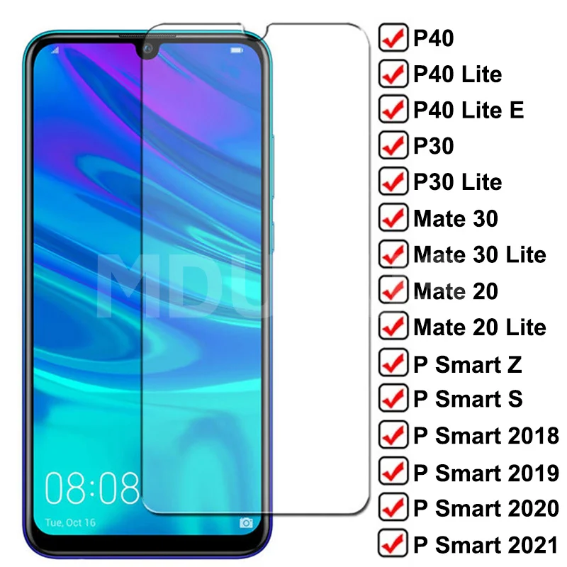 

Защитное стекло 9H для Huawei P Smart Z S 2019 2021, защитная пленка для экрана Mate 30 20 10 Lite P30 P40 Lite E, чехол из закаленного стекла